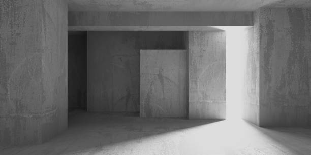 istock Abstract architecture interior background. Modern concrete room 1519605740