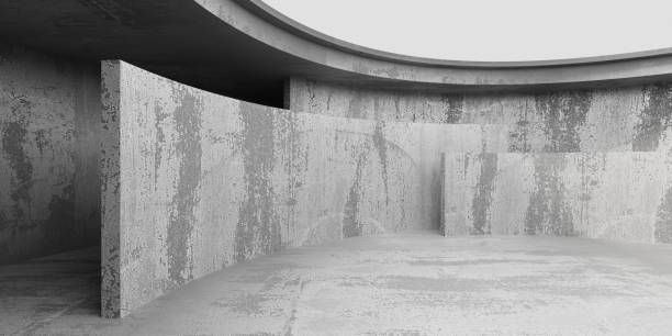 istock Abstract interior design concrete room. Architectural background 1519614354
