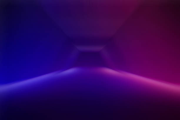 istock Glow of neon lights on an empty stage. 1519626604