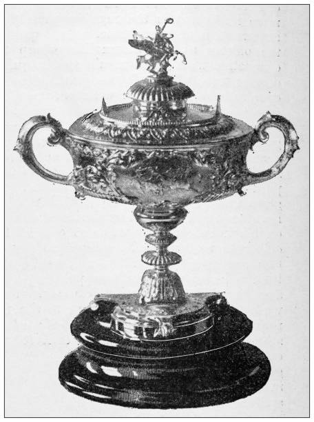 istock Antique image from British magazine: Challenge Cup for New Zealand 1519644046