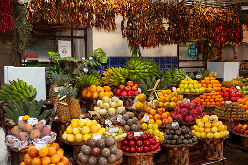 Fresh fruits and juices sold on Istanbul street