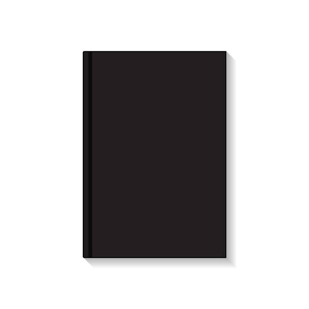 illustrations, cliparts, dessins animés et icônes de modèle de maquette de vue supérieure de livre noir vierge ou de bloc-notes. - book black isolated on white note pad