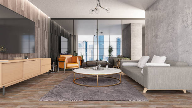 istock Luxury Living Room with TV Set 1519653659