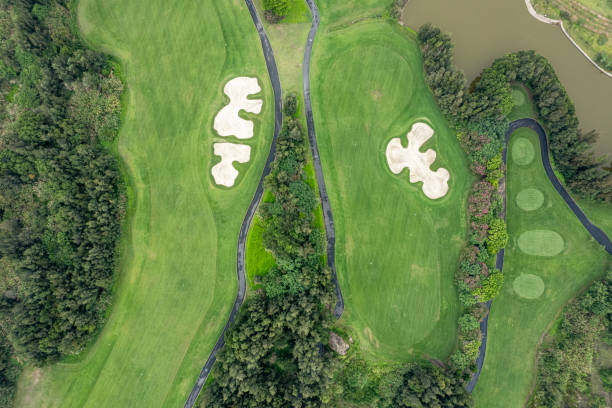 istock Vertical aerial view of the golf course 1519682219