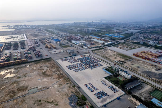 istock The container and construction site of the international cargo terminal in construction 1519709590