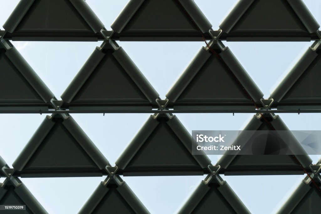 Modern Metal Architectural Triangle Patterns Stock Photo - Download ...