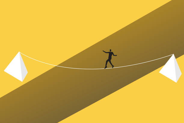 istock businessman balancing himself. work life balance career opportunity vector symbol. Job opportunity and career 1519710555