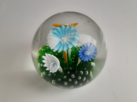 flowers in a glass ball