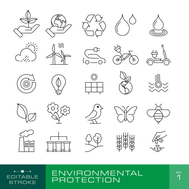 Set of icons - Environmental Protection. Set #1. vector art illustration