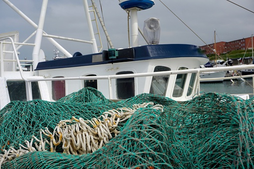 Fishing net for bottom trawling - Barfleur, Basse Normandy, France