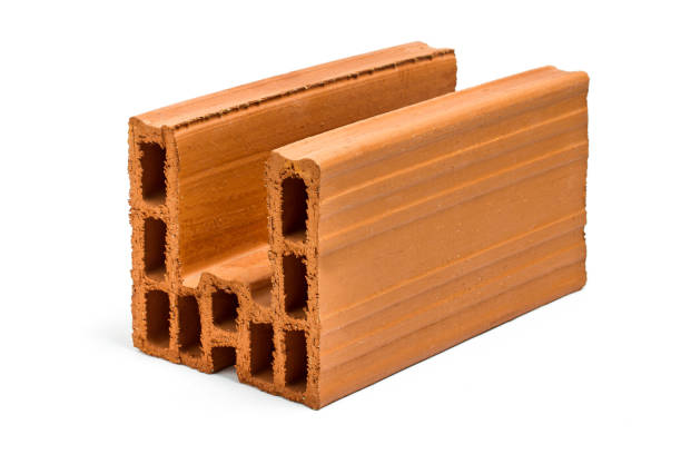 istock Red hollow brick isolated on white background 1519789667