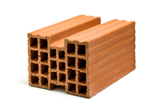 istock Red hollow brick isolated on white background 1519789670
