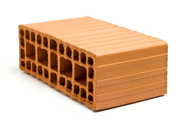 istock Red hollow brick isolated on white background 1519789673
