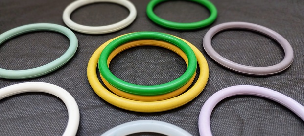 Colored rings on the table