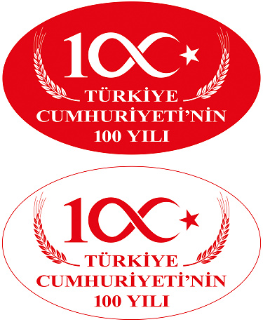 Celebrations of the 100th anniversary of the Republic of Türkiye. 29 October. 1923 - 2023, Republic Day. Flat vector.
