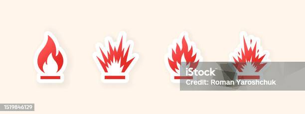 Simbol Racun Api Ikon Api Api Api Api Ikon Stiker Grafik Skalabel Vektor Ilustrasi Stok ...