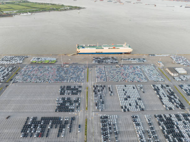 istock Motor transport ships at the dock 1519869799