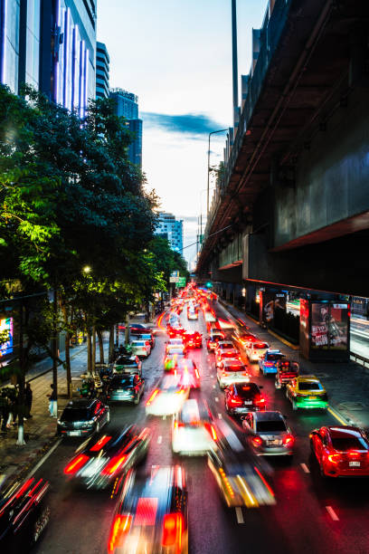 istock long exposure heavy traffic jam in evening on Rama 4 road 1519876111