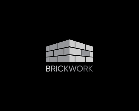 Brick construction symbol design template. Modern flat brick logo.