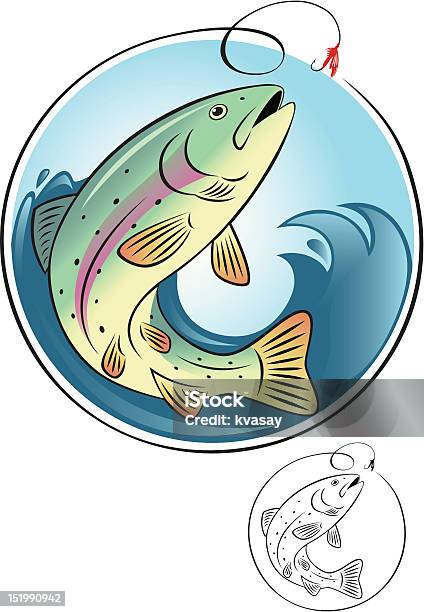 Ilustración de Trucha De Pescado y más Vectores Libres de Derechos de Pesca de trucha - Pesca de trucha, Trucha de lago, Pesca con mosca