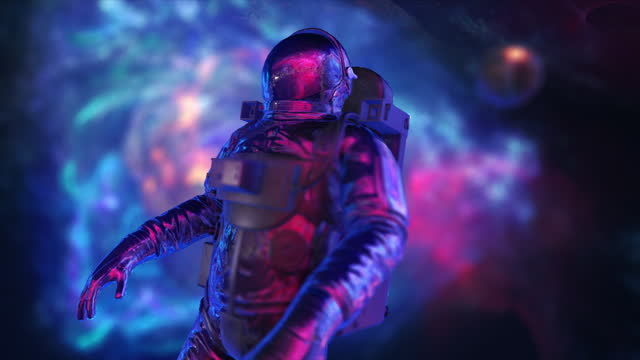 Exploring the Celestial Frontier: A Trailblazing Astronaut Embraces the Boundless Cosmos, Immersed in State-of-the-Art Space Gear. Mesmerizing Ultra-High Definition Imagery.