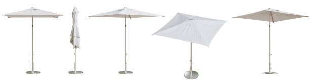 istock Big garden umbrella isolated on white background. 3D render. 1519961177