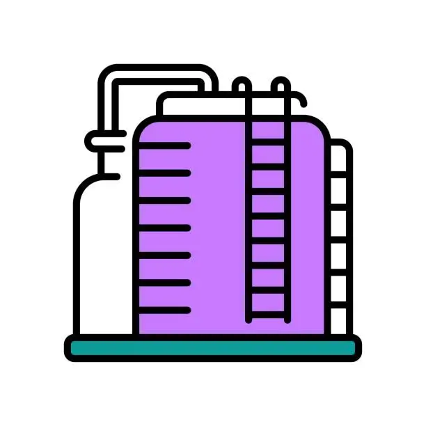 Vector illustration of Storage Tank Filled Outline Icon Design illustration. Smart Industries Symbol on White background EPS 10 File