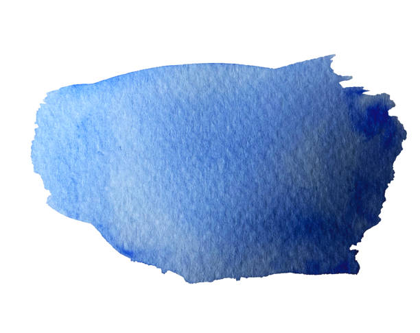aquarell bunte abstrakte form hand gezeichnet isolierter spritzer auf weißem hintergrund. aquarell blaue farbe papierbeschaffenheit helles kunstelement - paint stroke frame blue stock-grafiken, -clipart, -cartoons und -symbole
