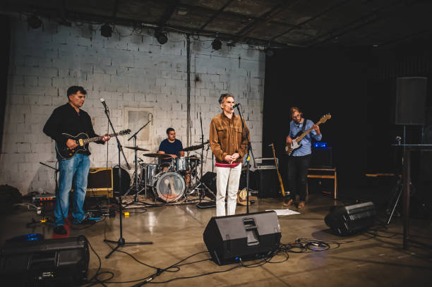 istock Punk rock music band group live performance on stage 1520023524