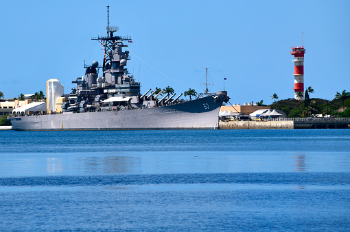 Pearl Harbor / Puʻuloa, Oahu Island, Hawaii, USA: Battleship Missouri (BB-63), nicknamed \
