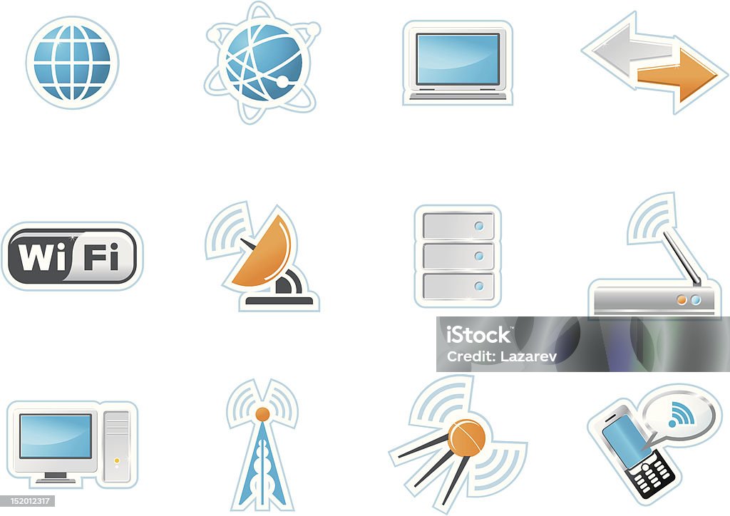 Wireless Technologie icons - Lizenzfrei Doppelpfeil Vektorgrafik