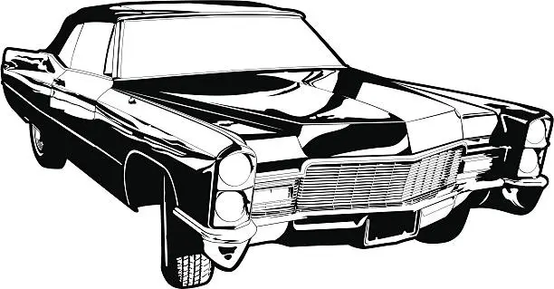 Vector illustration of Vintage 1970's Auto