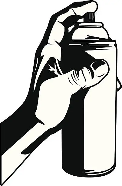 Vector illustration of Hand Holding Spray Paint