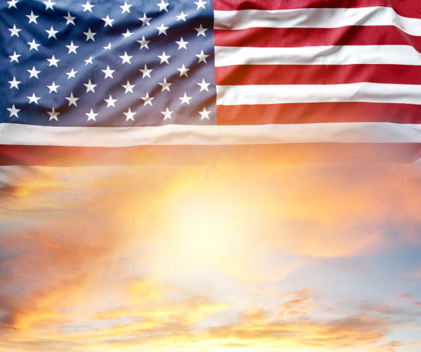 istock American flag in warm sky 1520147321
