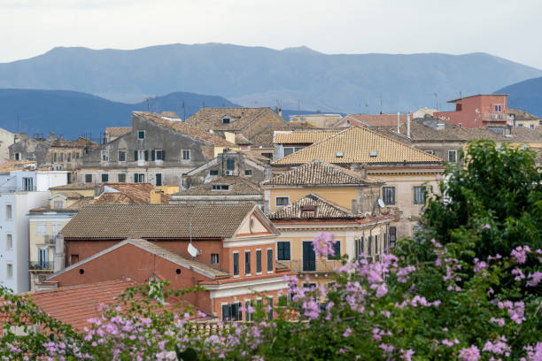 Old Town Corfu buildings. Top travel destinations in Greece.