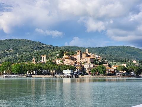 The town of Passignano sul Trasimeno from the Lake