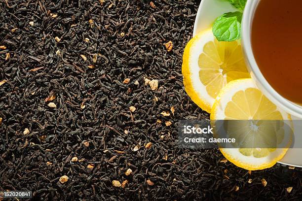 White Cup Of Tea With Sliced Lemon Stock Photo - Download Image Now - Antioxidant, Black Tea, Camellia sinensis