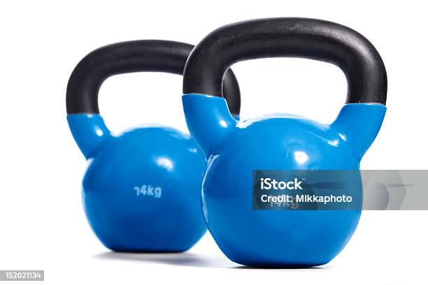 Photo libre de droit de Kettlebell banque d'images et plus d'images libres de droit de Kettlebell - Kettlebell, Bleu, Objet ou sujet détouré