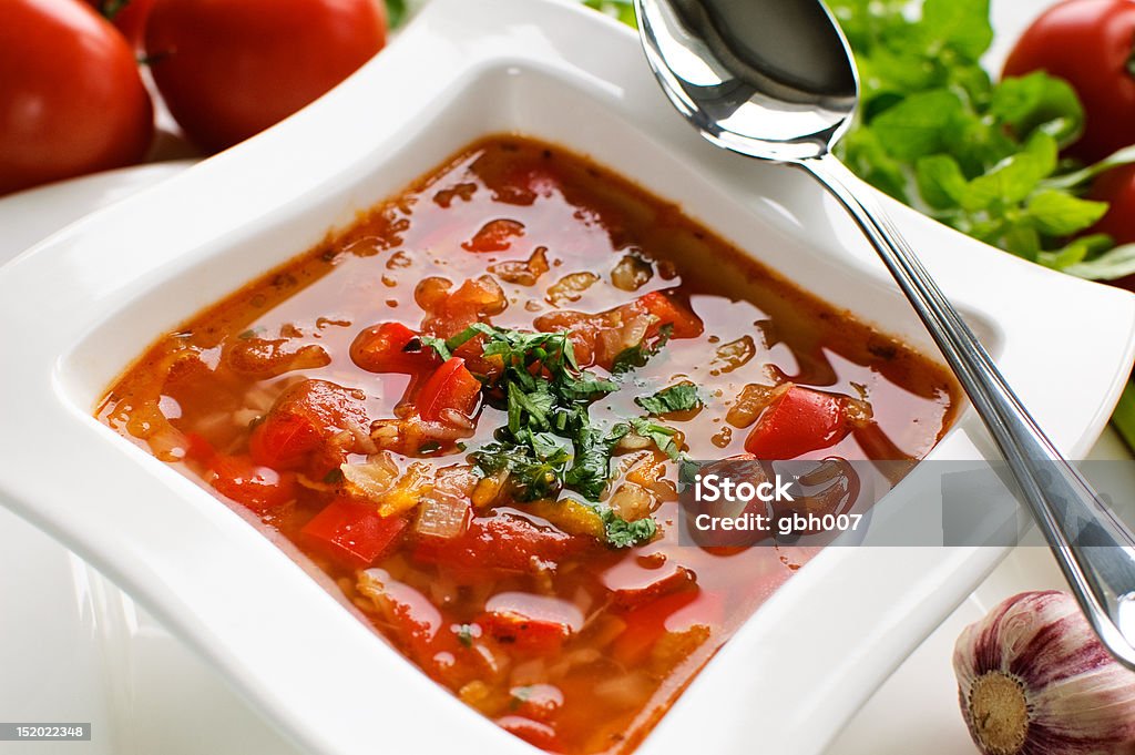 Tomato soup Vegetable soup Bowl Stock Photo