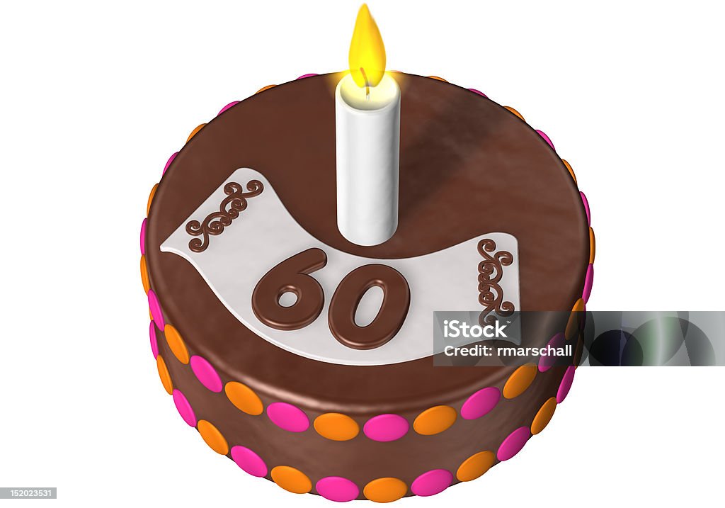 Pastel de cumpleaños 60 - Foto de stock de Aniversario libre de derechos
