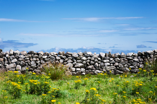 A stone wall on the north coast of Donegal, Ireland