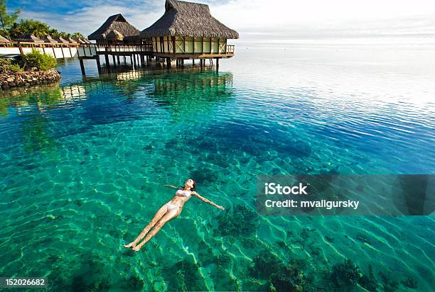 Junge Frau In Einer Koralle Lagune Schwimmen Stockfoto und mehr Bilder von Insel Tahiti - Insel Tahiti, Insel Moorea, Schwimmen