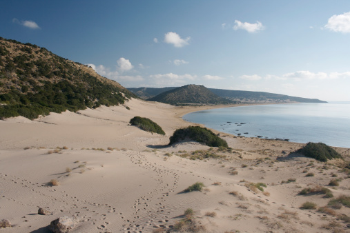 Sand dunes at Golden Beach, North Cyprus, Karpazi peninsula.