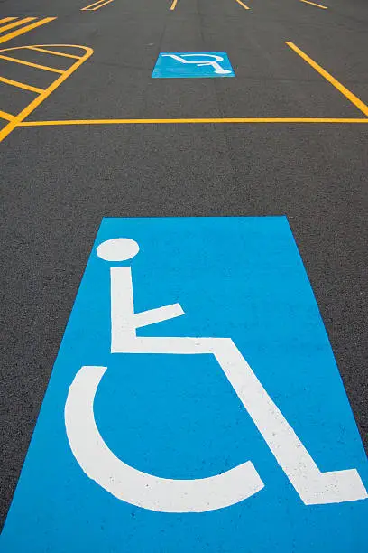 New handicapped parking spots on new parking pavement