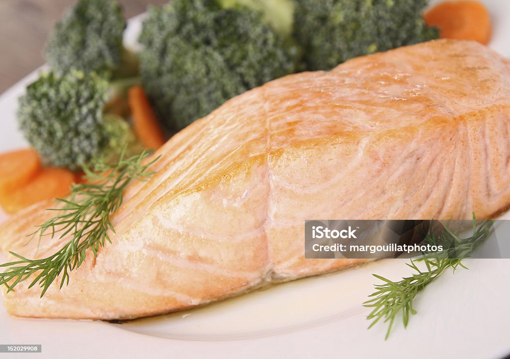 Salmão grelhado - Royalty-free Alimentação Saudável Foto de stock