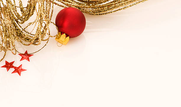 Frontera de Navidad con Glitter y Baubles - foto de stock