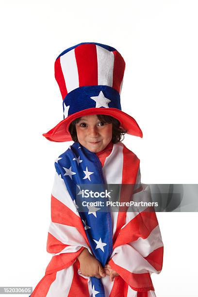 Маленький Мальчик Одет Как Дядя Sam — стоковые фотографии и другие картинки Uncle Sam - Uncle Sam, Ребёнок, 4-5 лет