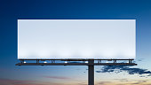 A mock-up of a outdoor billboard against the evening sky