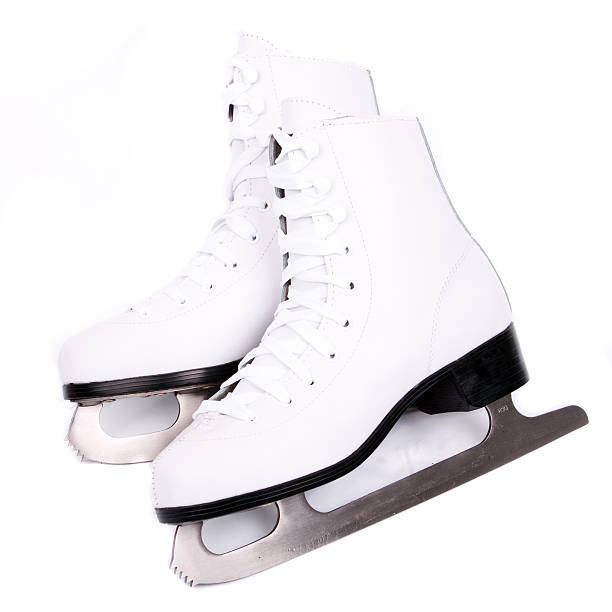 istock Clean White ice skates on white background 152030980