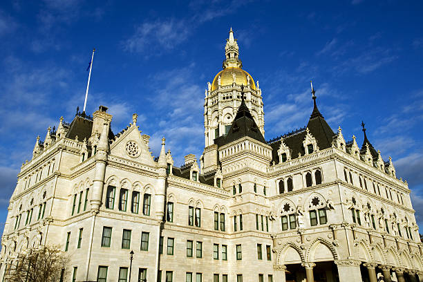 State capitol in Hartford, CT Connecticut state capitol building in Victorian Gothic style connecticut state capitol building stock pictures, royalty-free photos & images